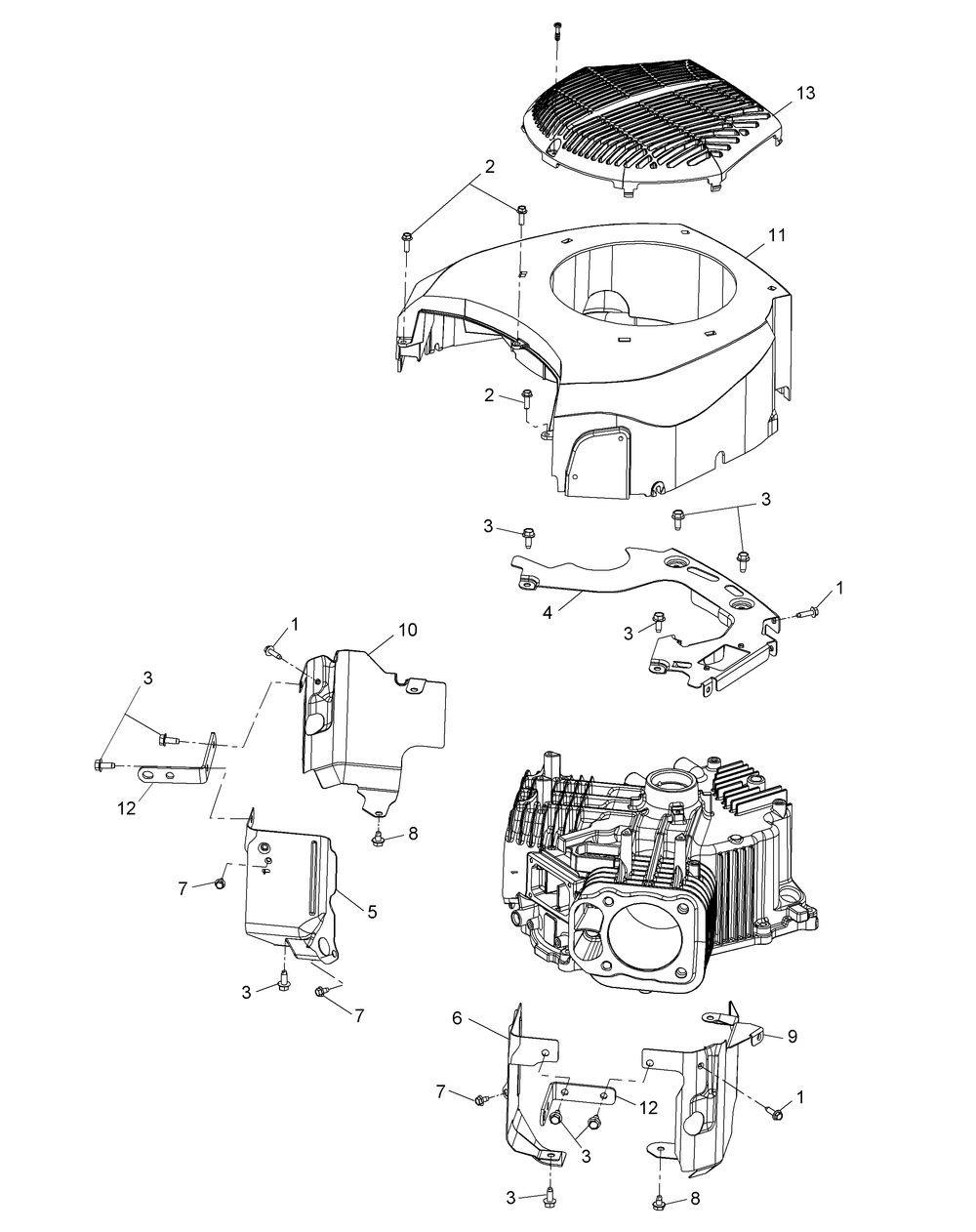 Kohler Kt740-3027 Blower Housing And Baffles Diagram and Parts List for Z-FORCEL60 (17ASDALD009-17BSDALD010)(2015) Cub Cadet Lawn Tractor
